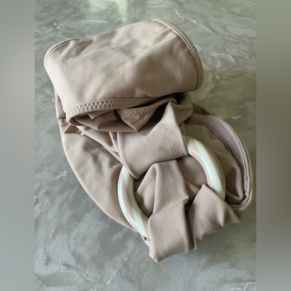 NWT caramel beige MARYSIA bikini bandeau string tie 2 piece halter XS light tan - Picture 12 of 13